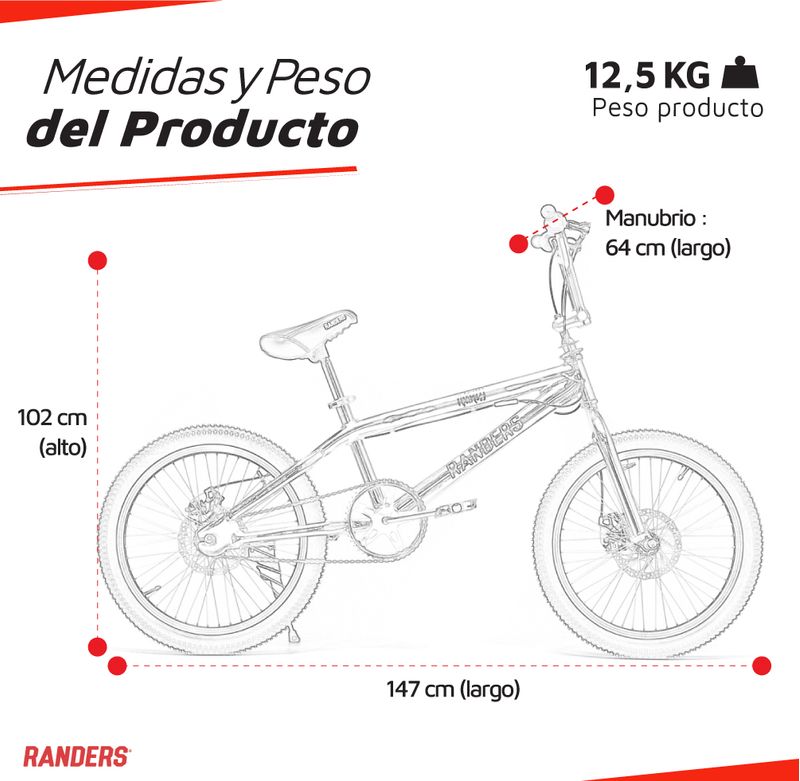 Bicicleta BMX Rodado 20 Cuadro Aluminio Cromado