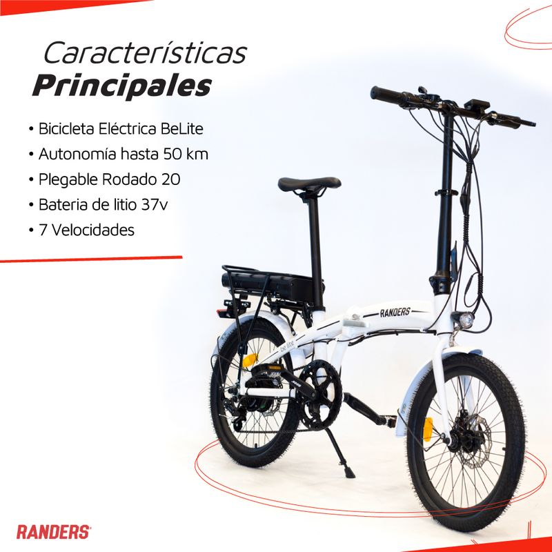 Bicicleta Electrica Plegable Randers Rodado 20 SHIMANO - RANDERS BICICLETAS  ELECTRICAS - Megatone