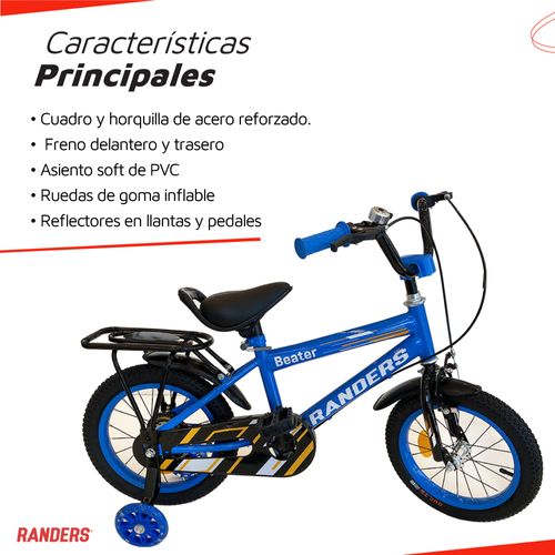 Bicicleta Infantil Rodado 14 Randers Azul