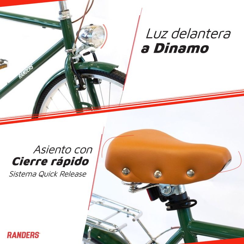 Bicicleta de Paseo Rodado 28 Vintage Verde Cuadro Aluminio