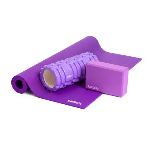 Kit de Yoga Rolo + Mat 4mm + Ladrillo Violeta